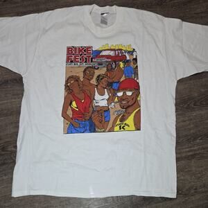 Vintage Bike Fest T-Shirt XXL Atlantic Beach SC Black Bike Week 1999 Cartoon